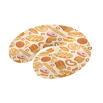 Bread Pattern Print Design 01 U-Shaped Travel Neck Pillow