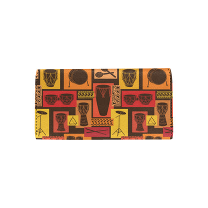 Percussion Pattern Print Design 02 Women's Trifold Wallet