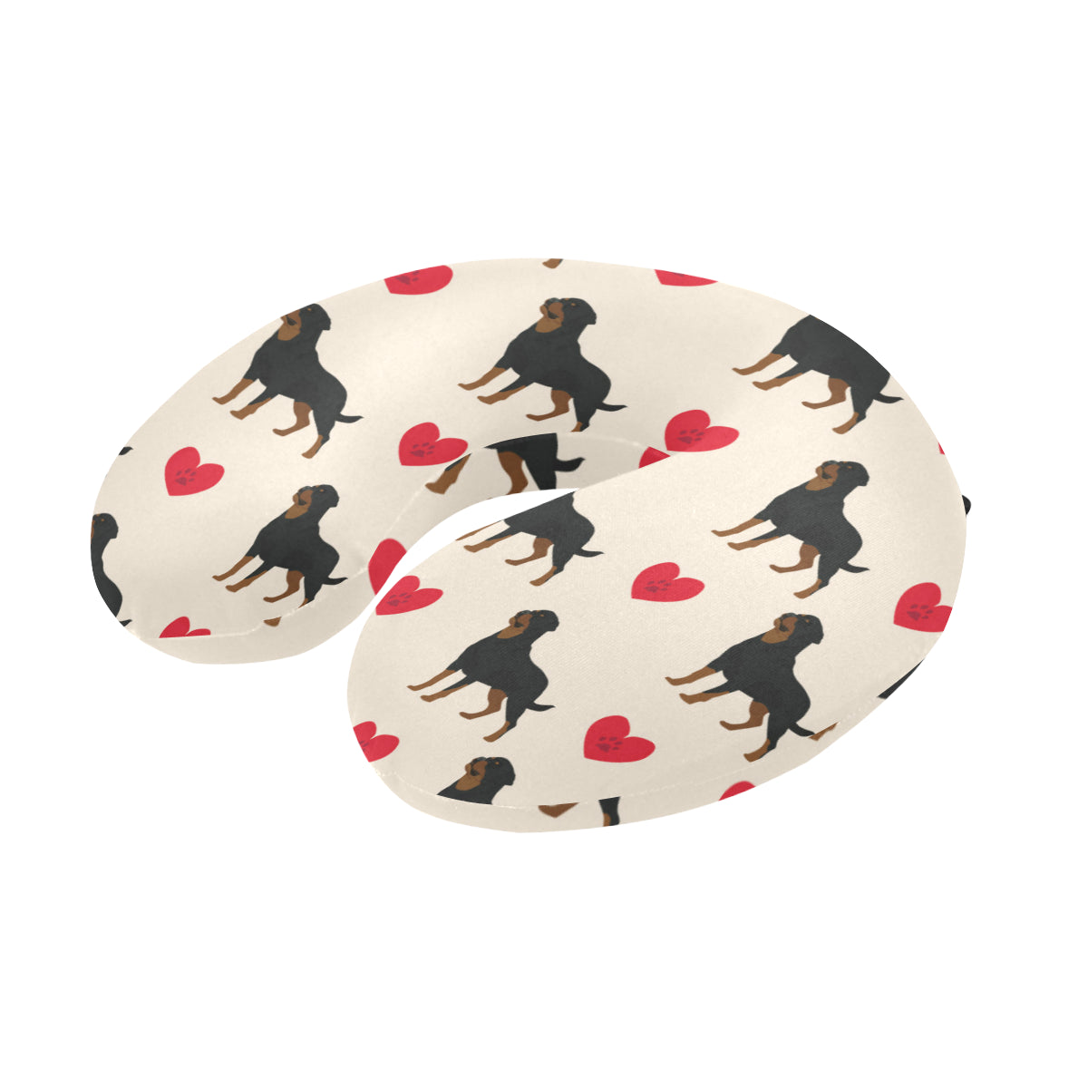 Rottweiler Pattern Print Design A02 U-Shaped Travel Neck Pillow