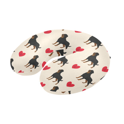 Rottweiler Pattern Print Design A02 U-Shaped Travel Neck Pillow