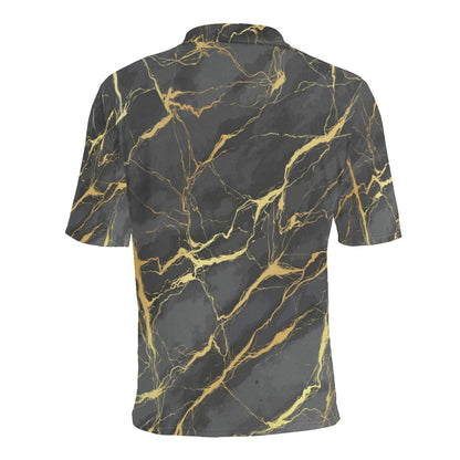 Marble Pattern Print Design 02 Men Polo Shirt