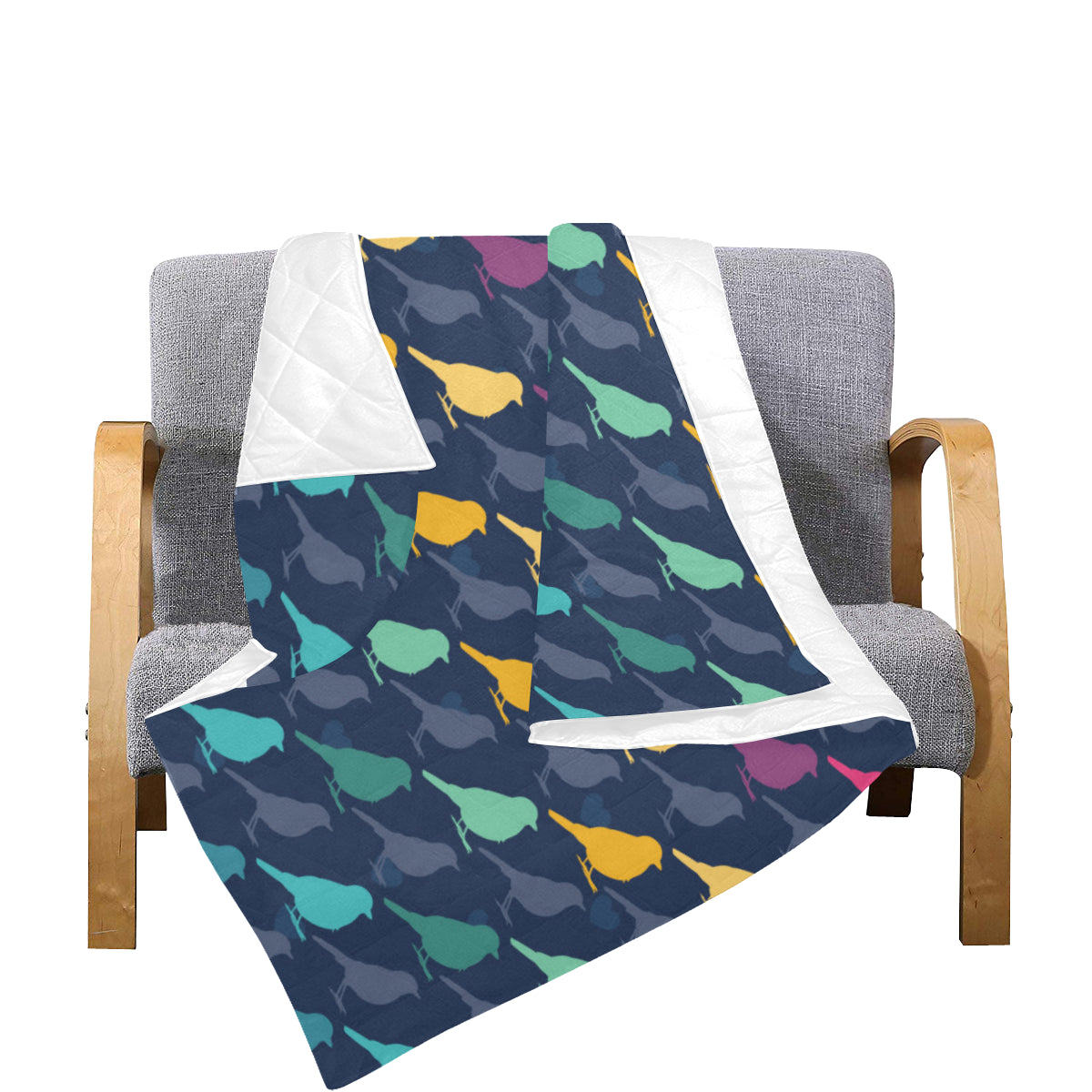 Birds Pattern Print Design 01 Premium Quilt