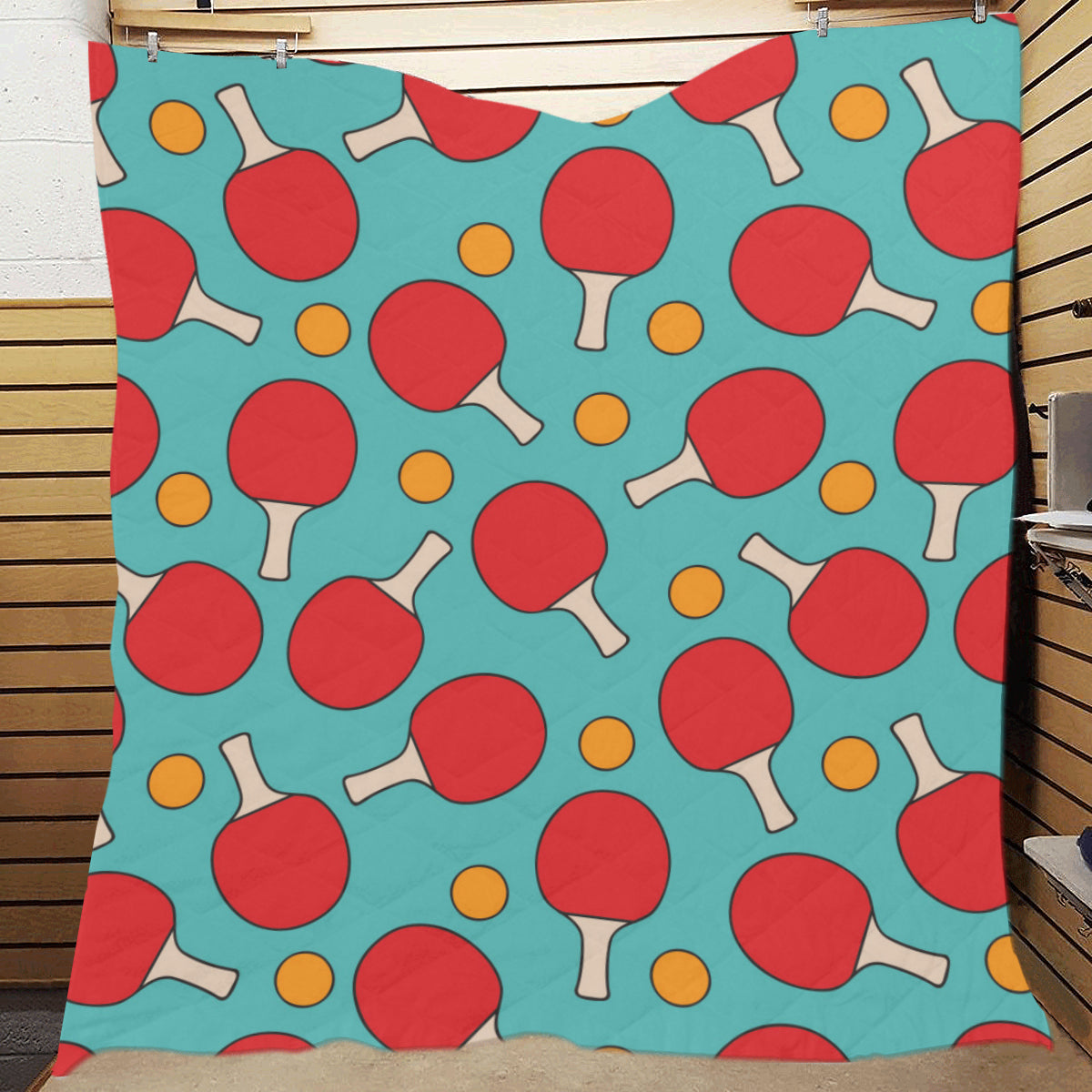 Ping Pong Pattern Print Design A01 Premium Quilt