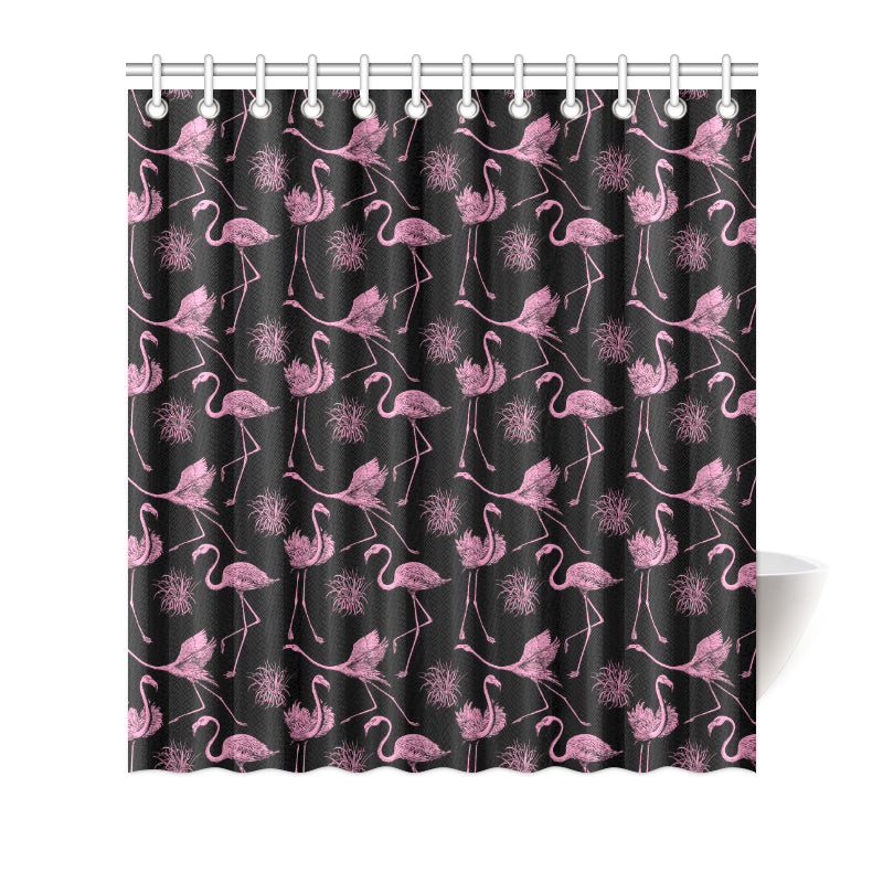 Flamingo Pink Print Pattern Shower Curtain