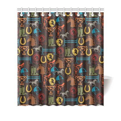Equestrian Equipment Horse Colorful Shower Curtain