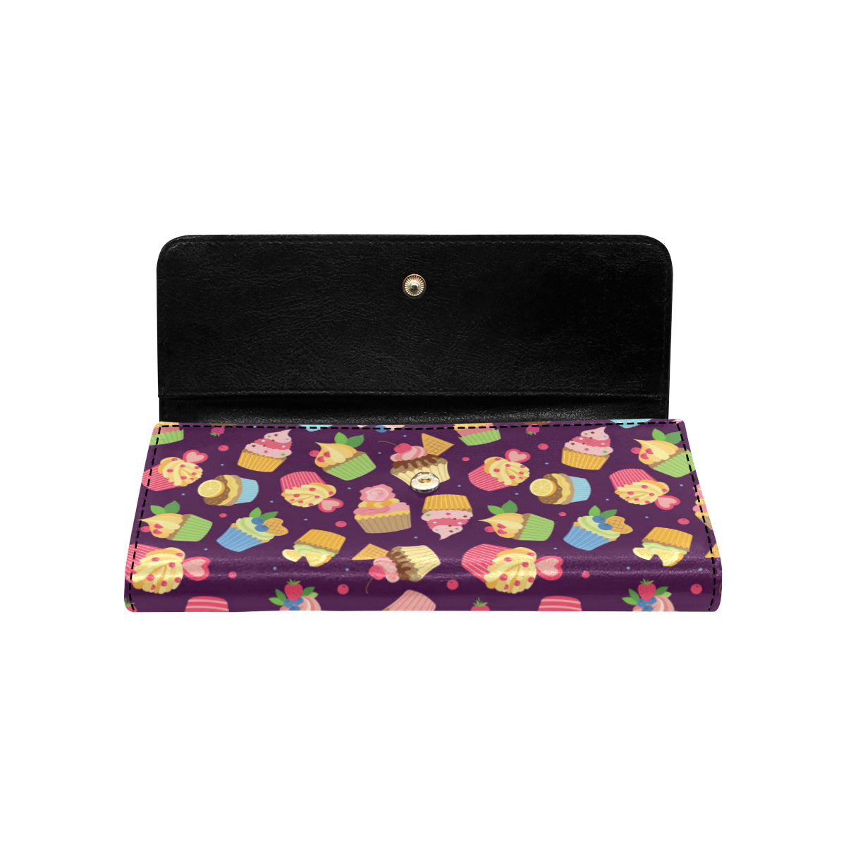 Cupcake Pattern Print Design 05 Women's Trifold Wallet
