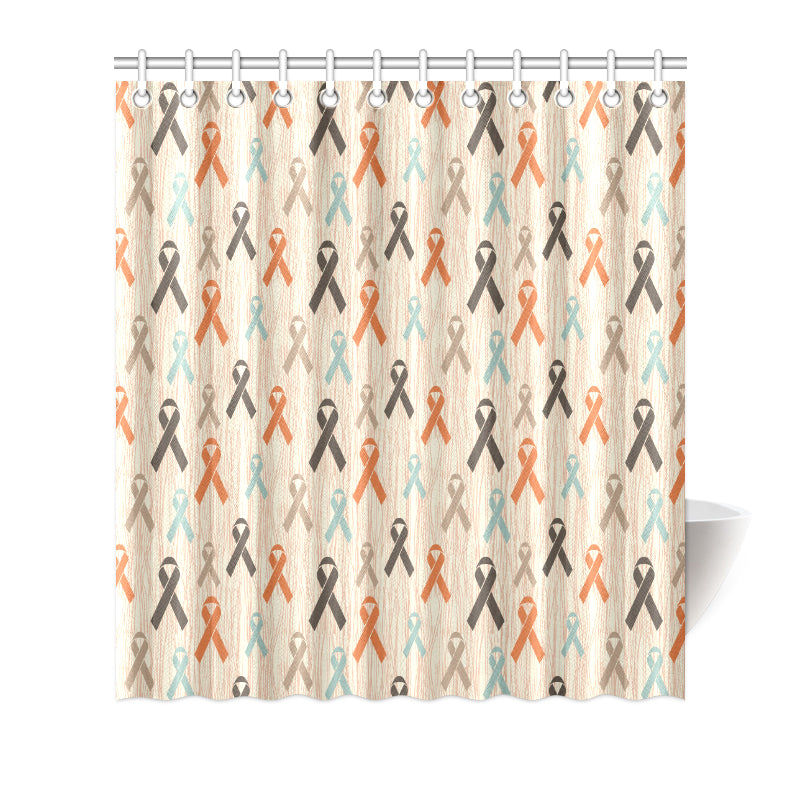 Cancer Awareness Pattern Print Design 01 Shower Curtain