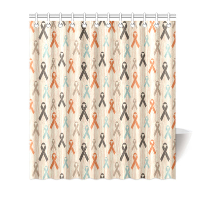 Cancer Awareness Pattern Print Design 01 Shower Curtain