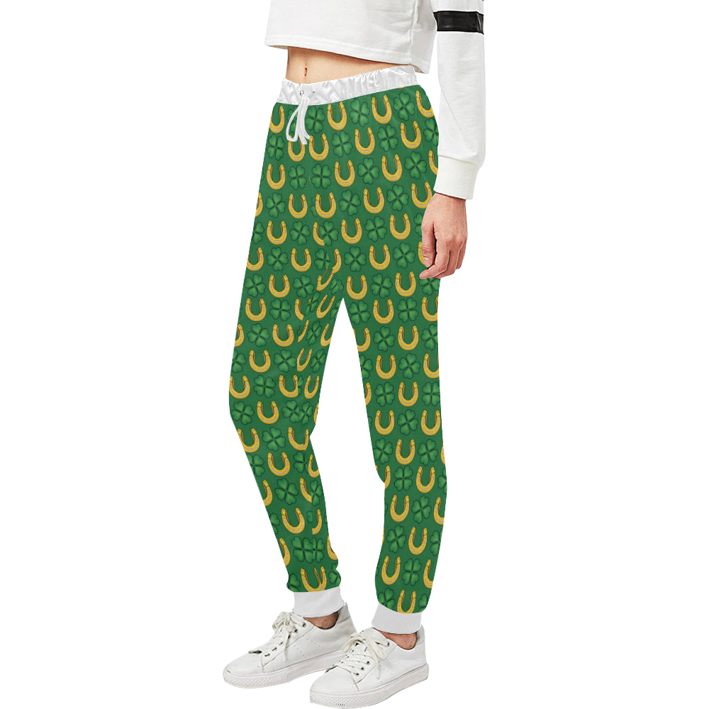 Shamrock Horseshoes Print Pattern Unisex Sweatpants