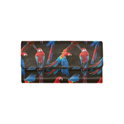 Macaw Pattern Print Design 04 Women's Trifold Wallet