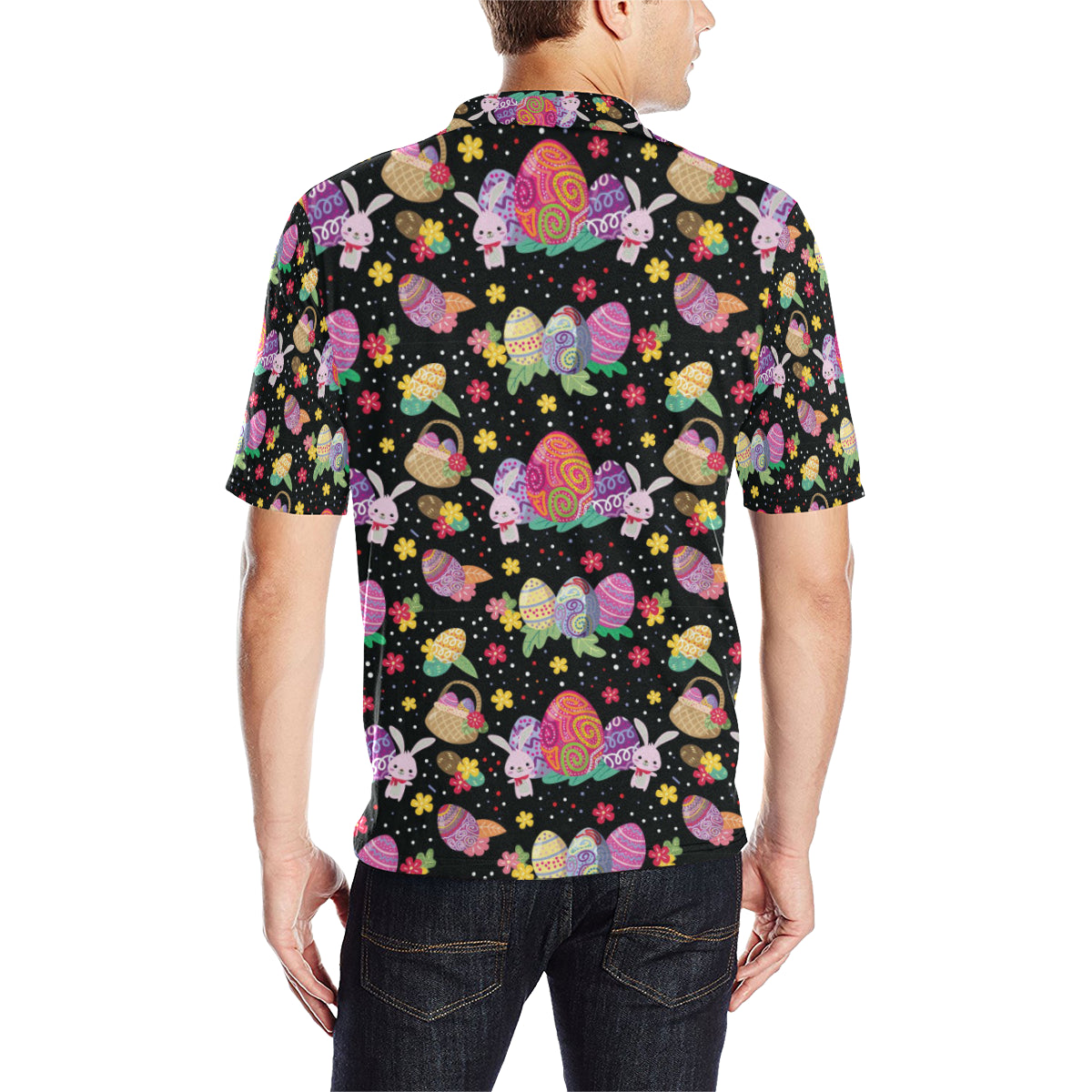 Easter Eggs Pattern Print Design RB06 Men Polo Shirt