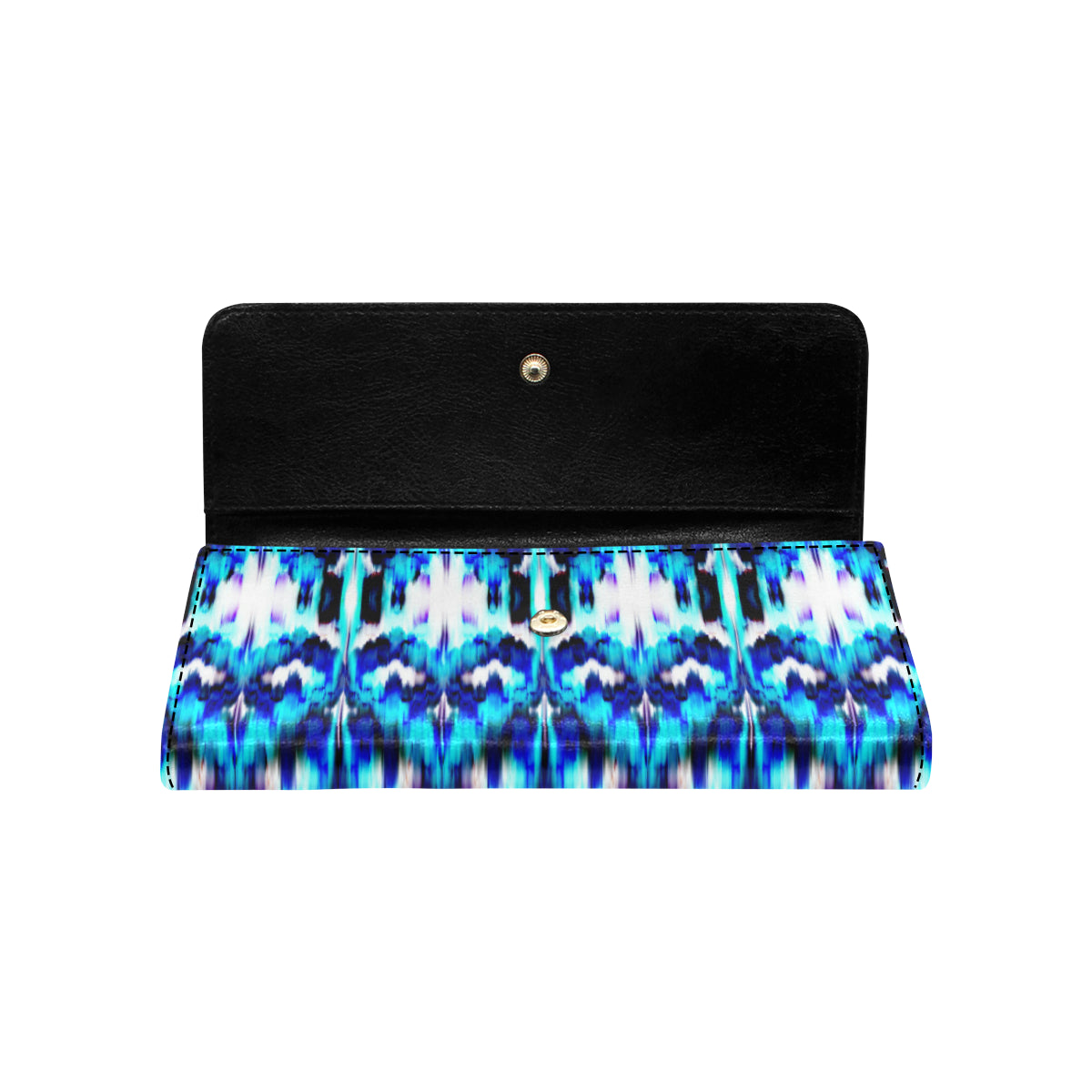Ikat Blue Pattern Print Design 01 Women's Trifold Wallet