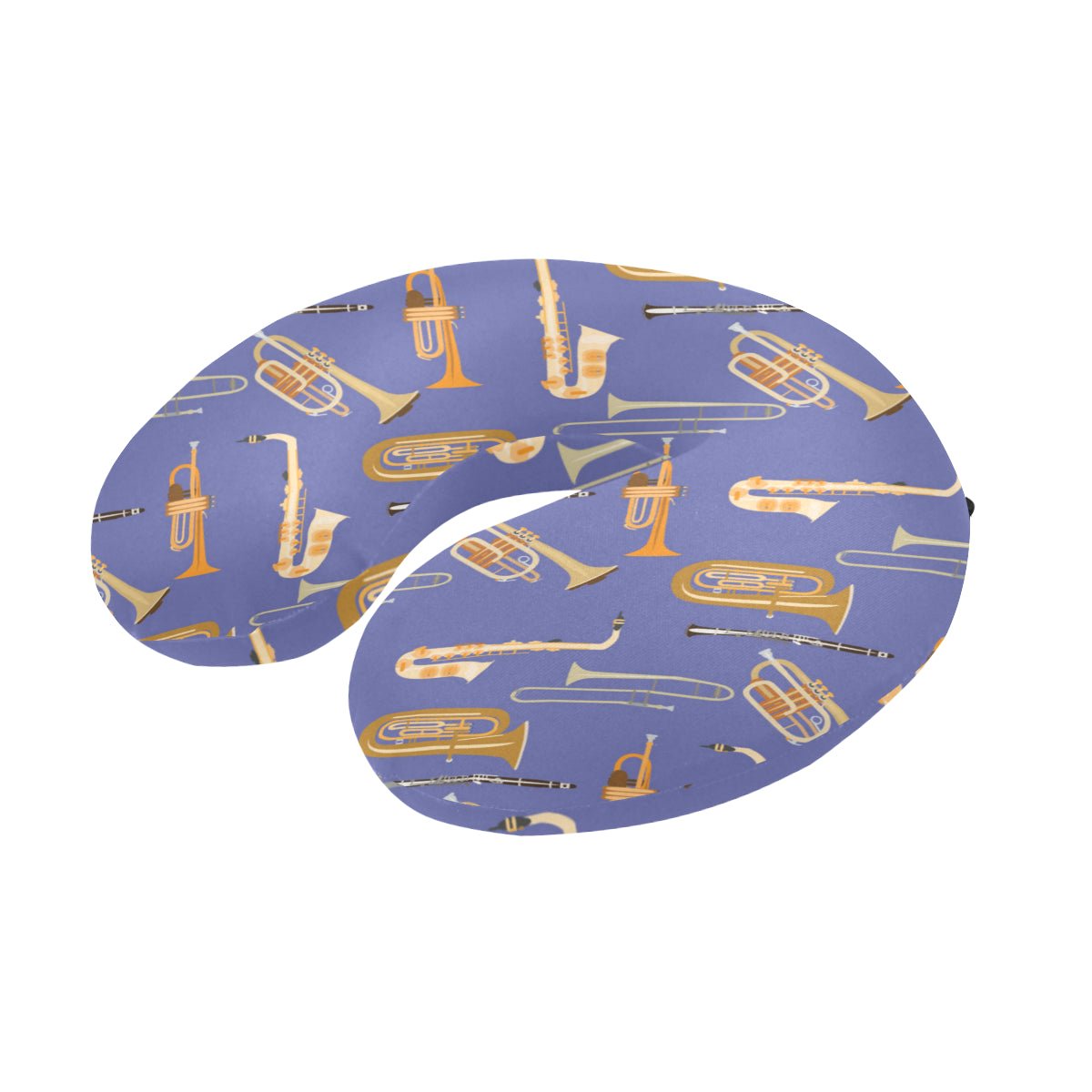 Trombone Pattern Print Design 02 U-Shaped Travel Neck Pillow