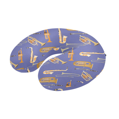 Trombone Pattern Print Design 02 U-Shaped Travel Neck Pillow
