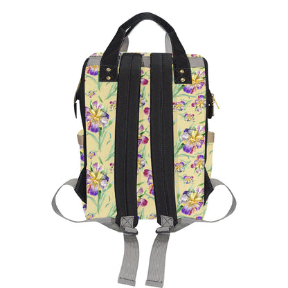 Iris Pattern Print Design IR06 Diaper Bag Backpack