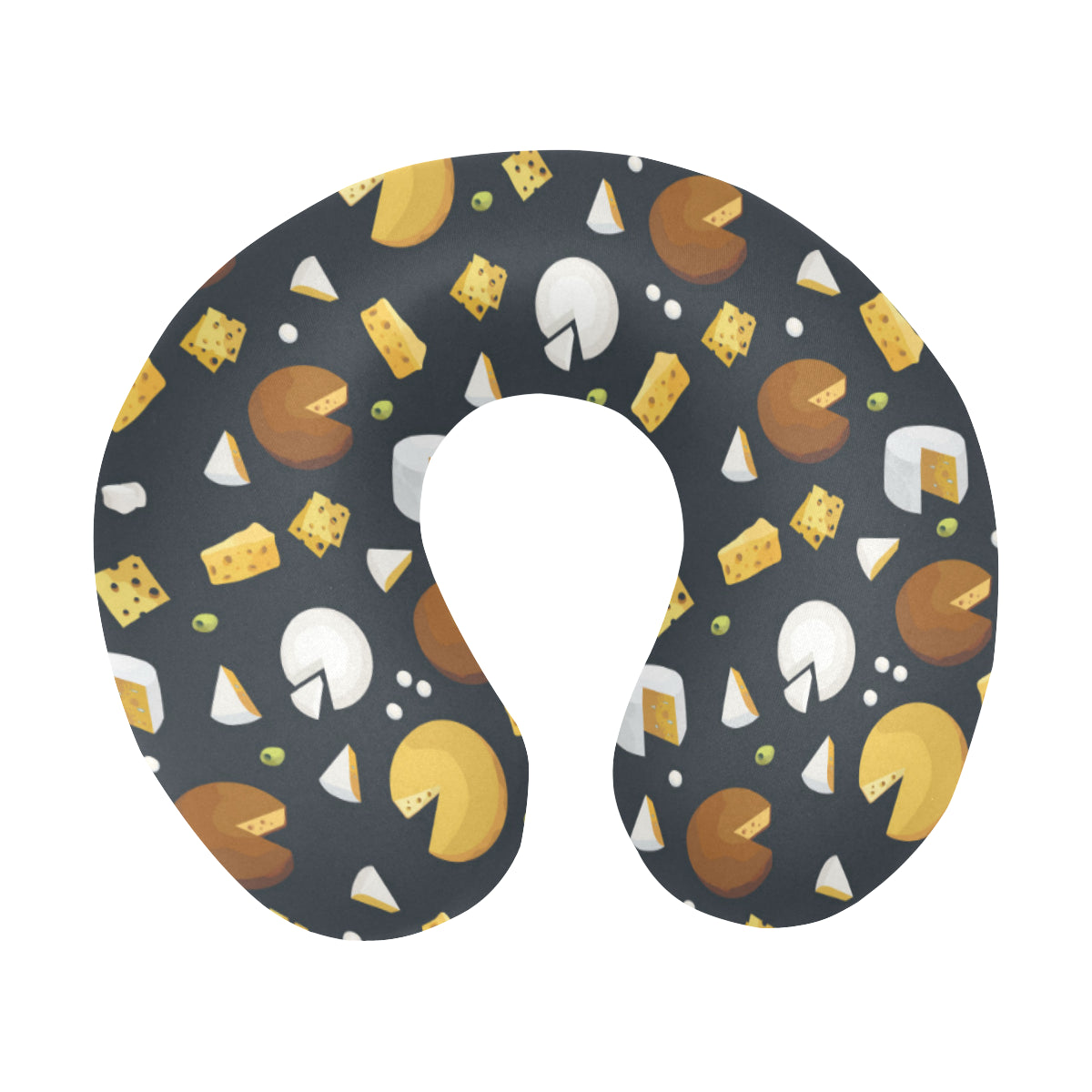 Cheese Pattern Print Design 03 U-Shaped Travel Neck Pillow