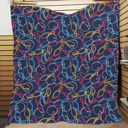 Bowling Pattern Print Design 07 Premium Quilt