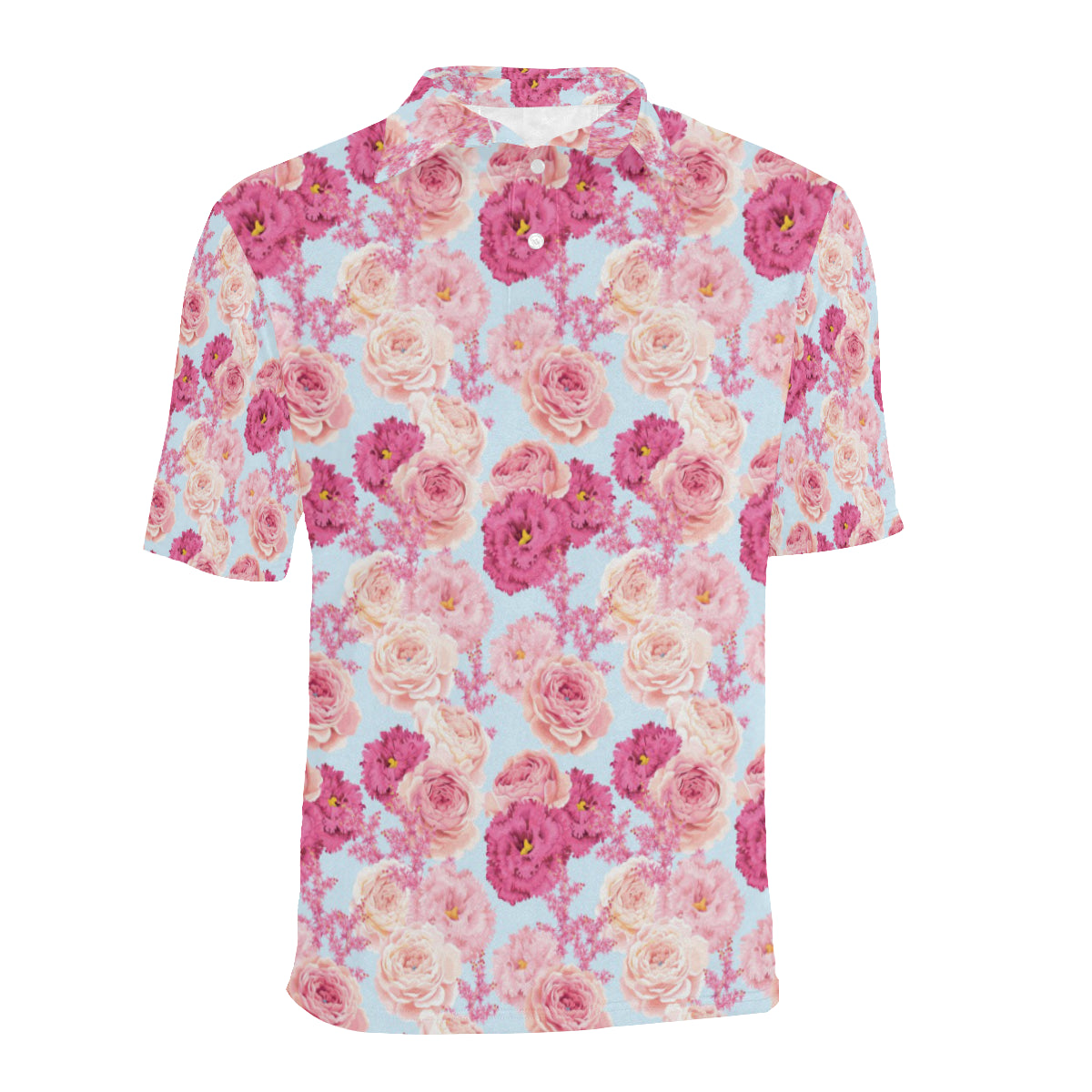 Lisianthus Pattern Print Design LT05 Men Polo Shirt
