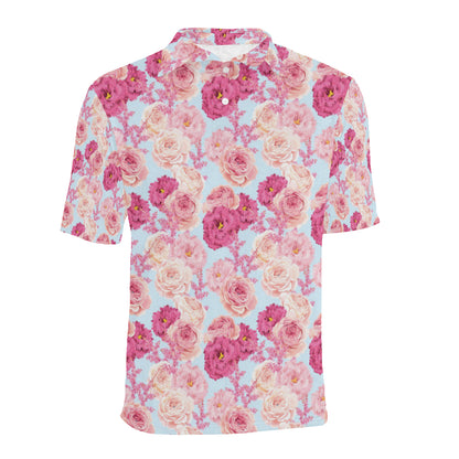 Lisianthus Pattern Print Design LT05 Men Polo Shirt