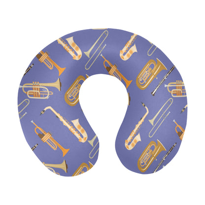Trombone Pattern Print Design 02 U-Shaped Travel Neck Pillow