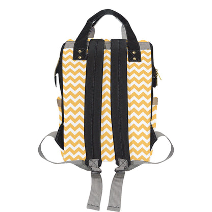 Chevron Orange Pattern Print Design 01 Diaper Bag Backpack