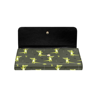 Alligator Pattern Print Design 05 Women's Trifold Wallet