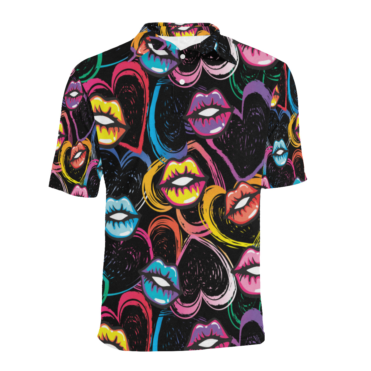 Pop Art Lip Pattern Print Design A03 Men Polo Shirt
