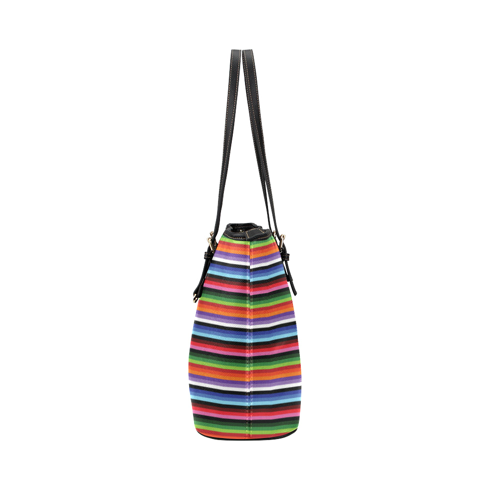 Serape Design Leather Tote Bag