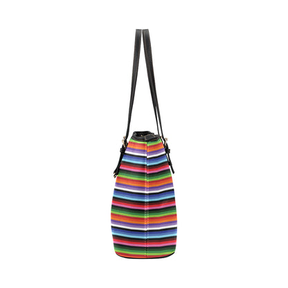Serape Design Leather Tote Bag