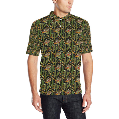 Western Style Print Men Polo Shirt