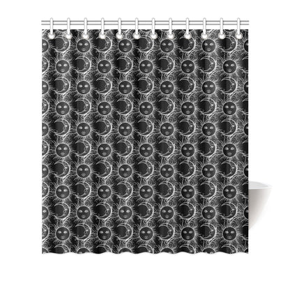 Sun Moon White Design Themed Print Shower Curtain