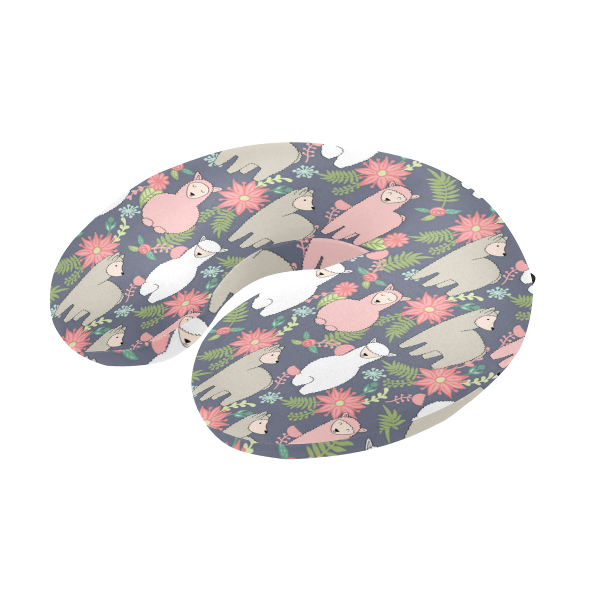 Alpaca Pattern Print Design 03 U-Shaped Travel Neck Pillow