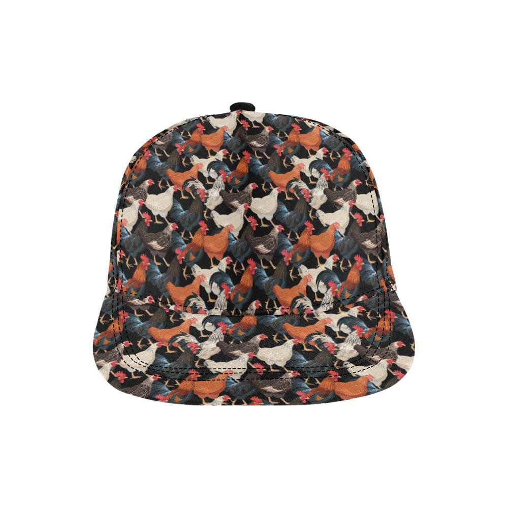 Chicken Print Pattern Snapback Cap