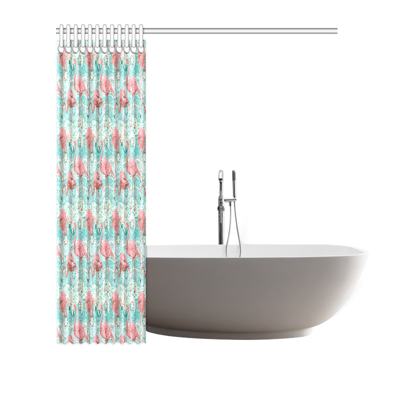 Flamingo Background Themed Print Shower Curtain