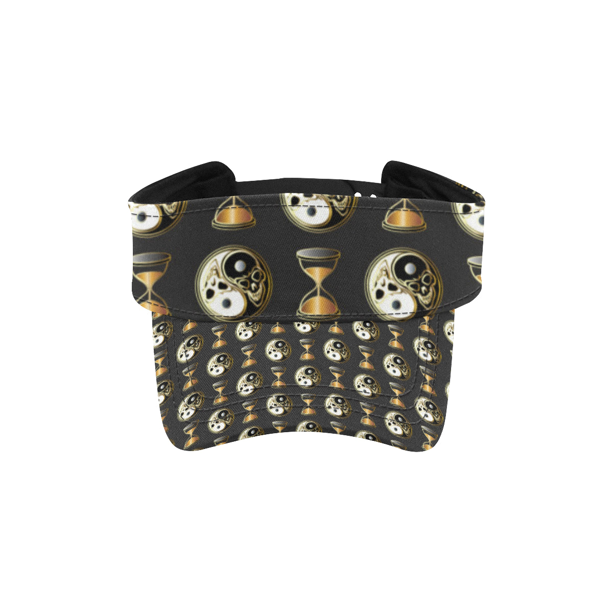 Yin Yang Skull Themed Design Print Unisex Sun Visor
