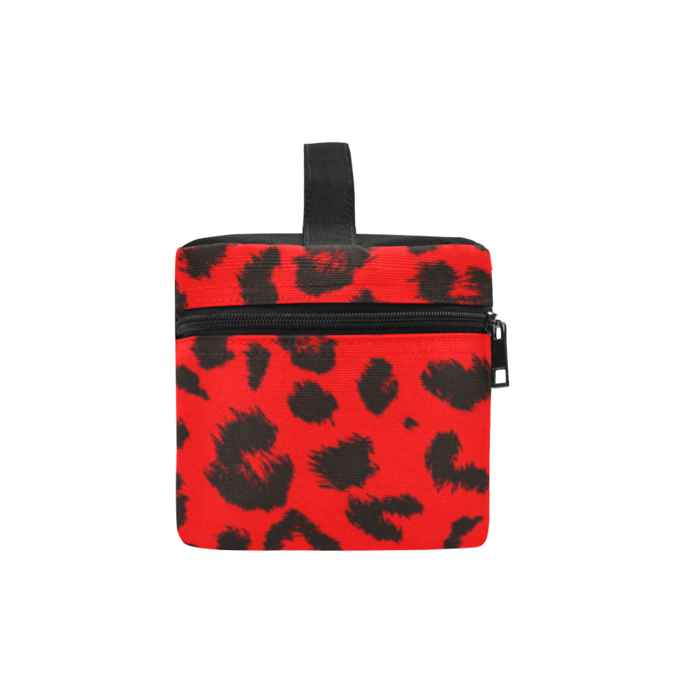 Leopard Red Skin Print Makeup Bag