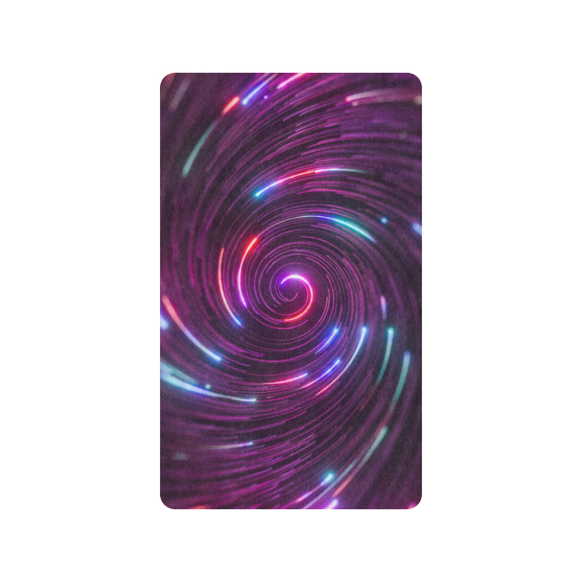 Vortex Twist Swirl Purple Neon Print Rubber Doormat