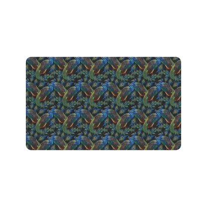 Peacock Themed Design Print Rubber Doormat