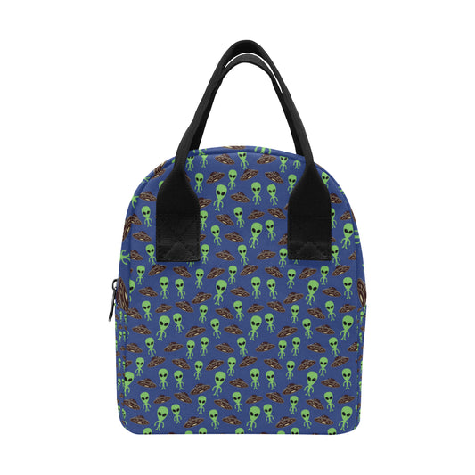 Alien Green UFO Pattern Insulated Lunch Bag