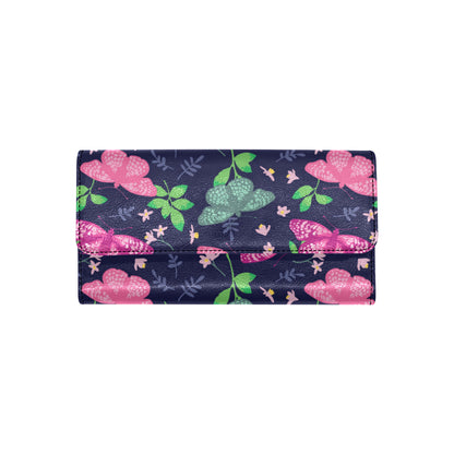 Monarch Butterfly Pattern Print Design 03 Women's Trifold Wallet