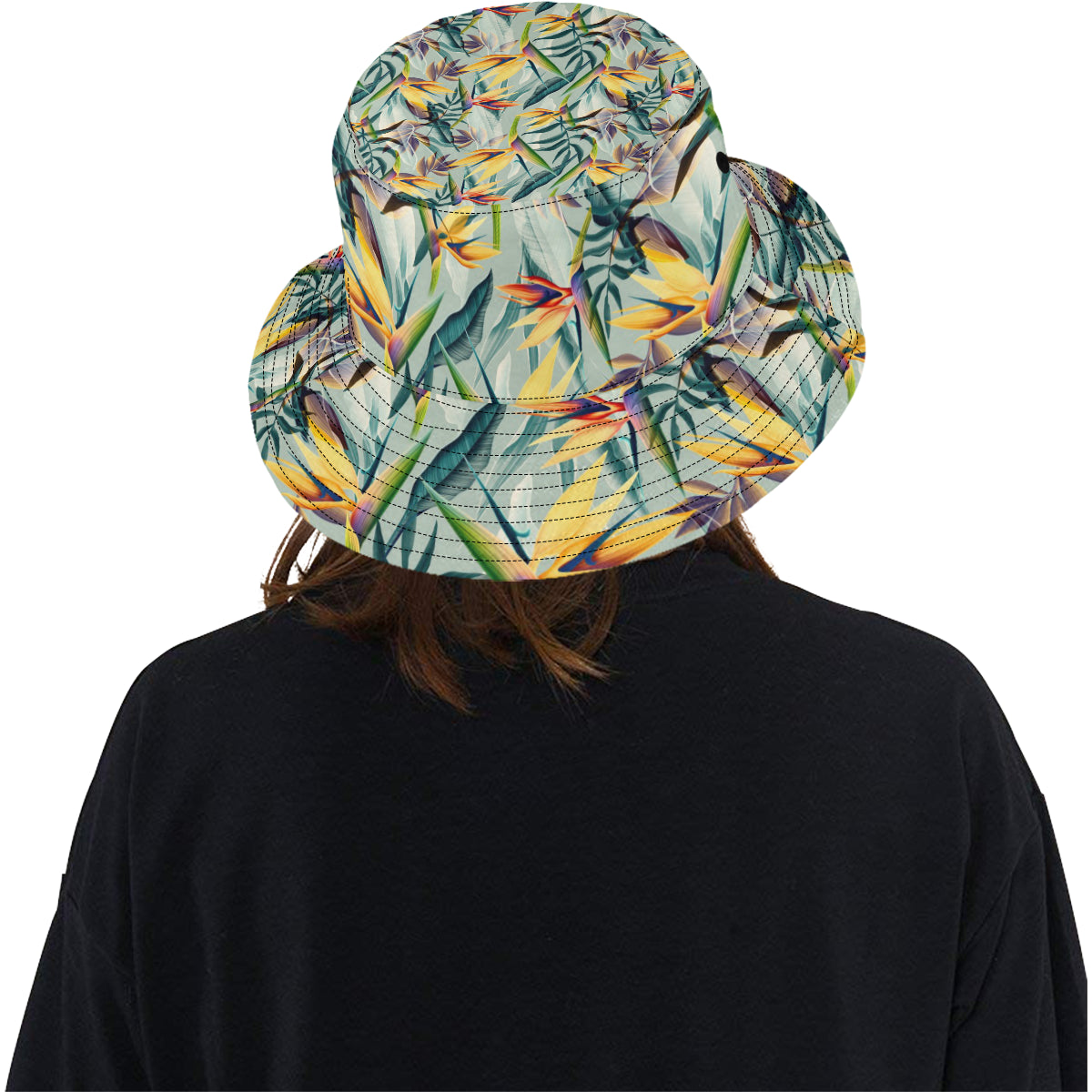 Tropical Flower Pattern Print Design TF022 Unisex Bucket Hat