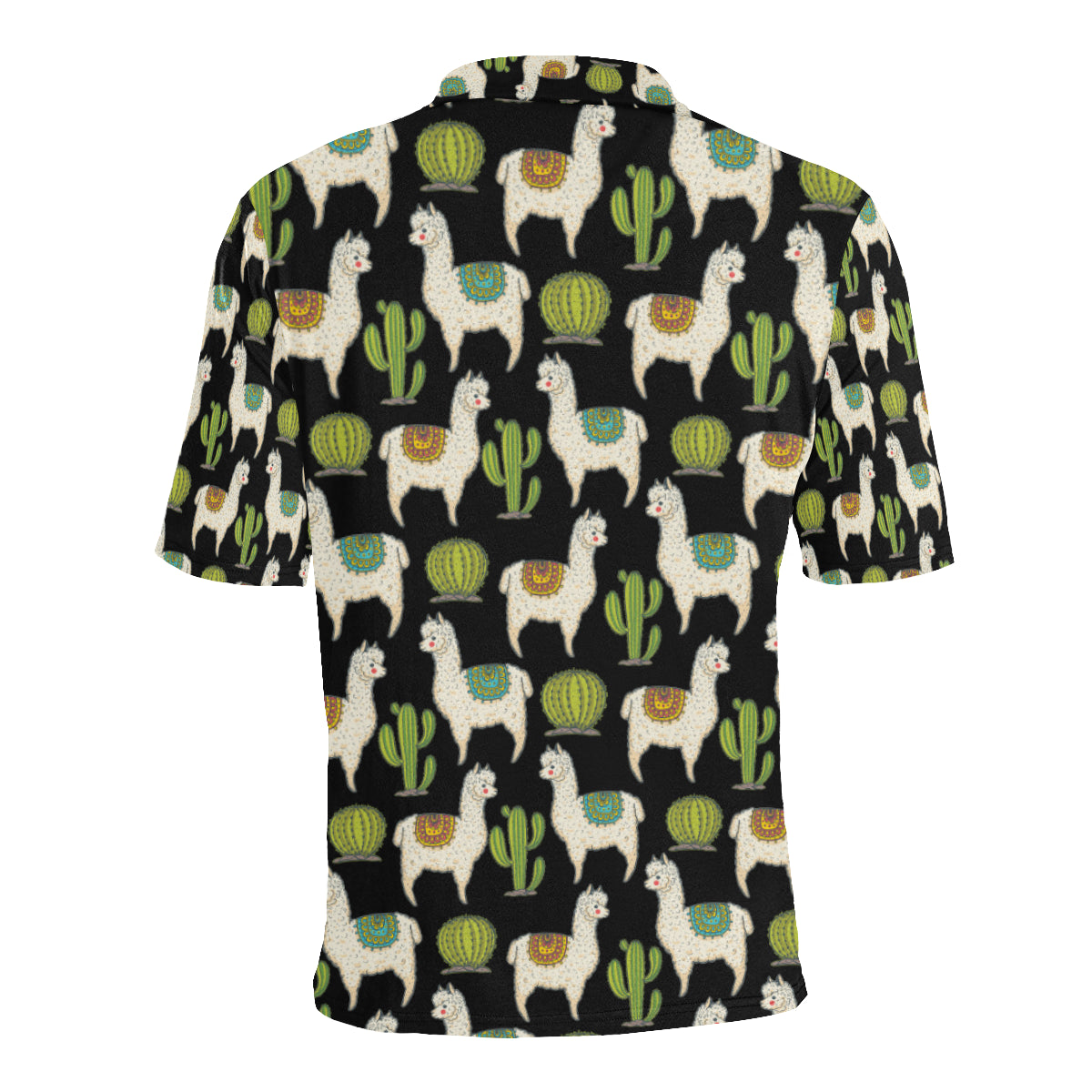 Alpaca Cactus Pattern Print Design 07 Men Polo Shirt