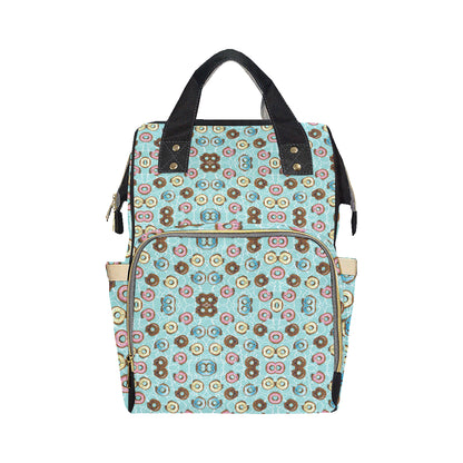 Emoji Donut Print Pattern Diaper Bag Backpack