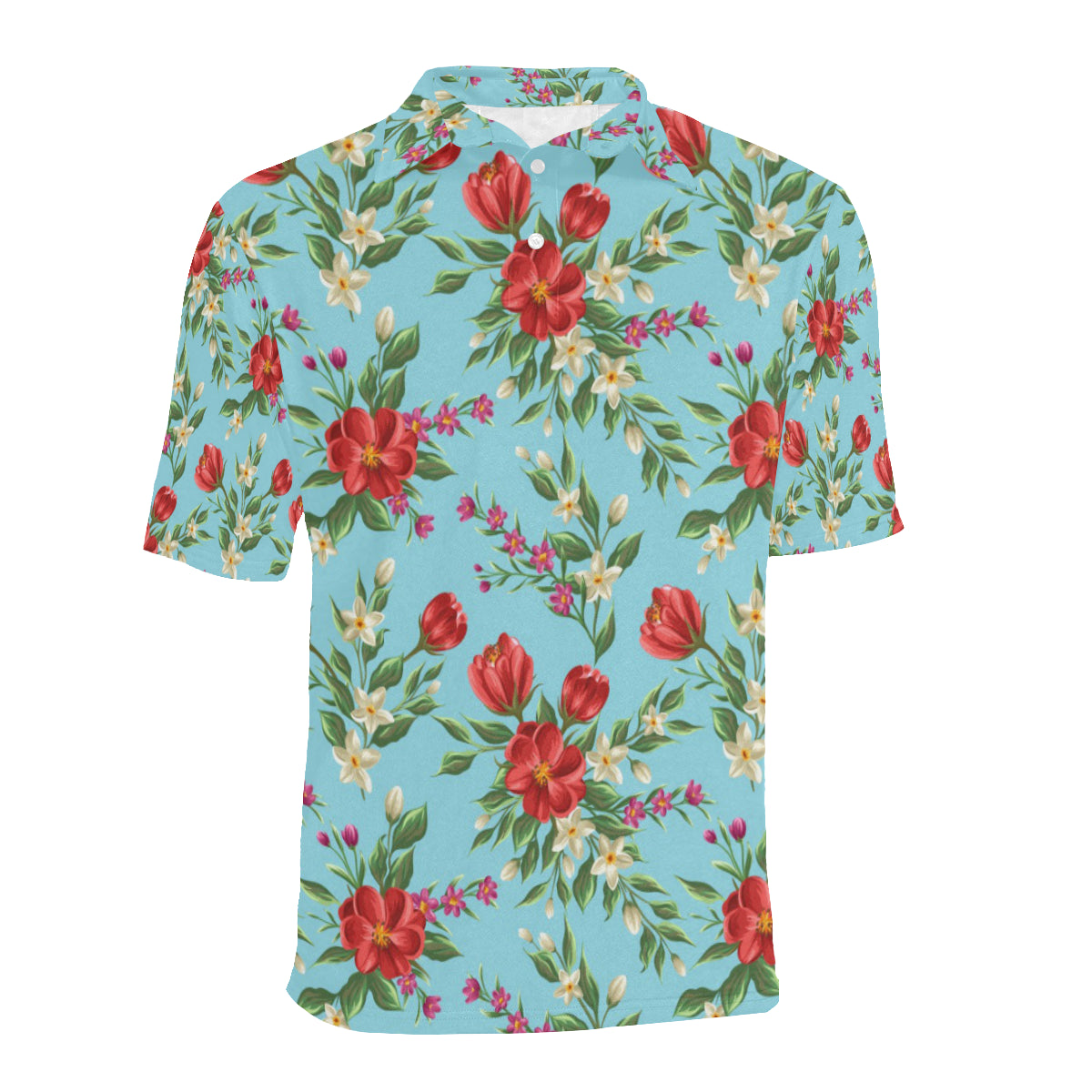 Summer Floral Pattern Print Design SF011 Men Polo Shirt
