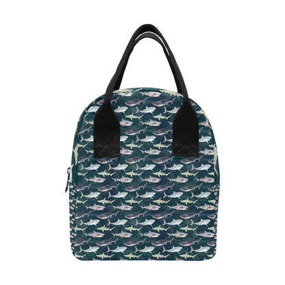 Shark Pattern Print Insulated Lunch Bag