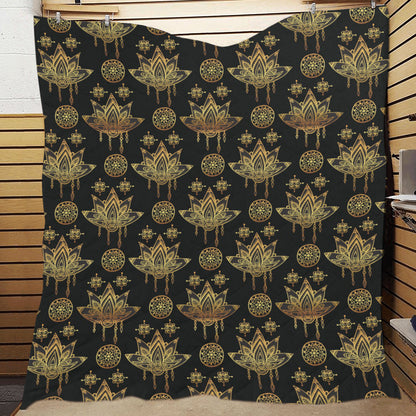 lotus Boho Pattern Print Design LO03 Premium Quilt