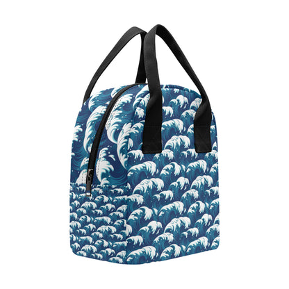 Ocean Wave Pattern Print Insulated Lunch Bag