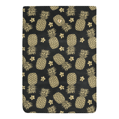Gold Pineapple Hibiscus Women's Trifold Wallet