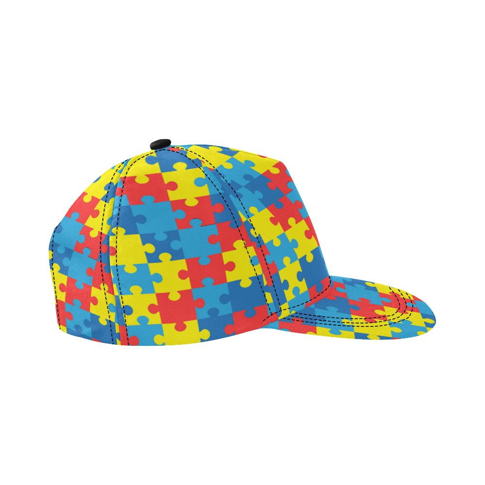 Autism Awareness Puzzles Design Print Snapback Cap