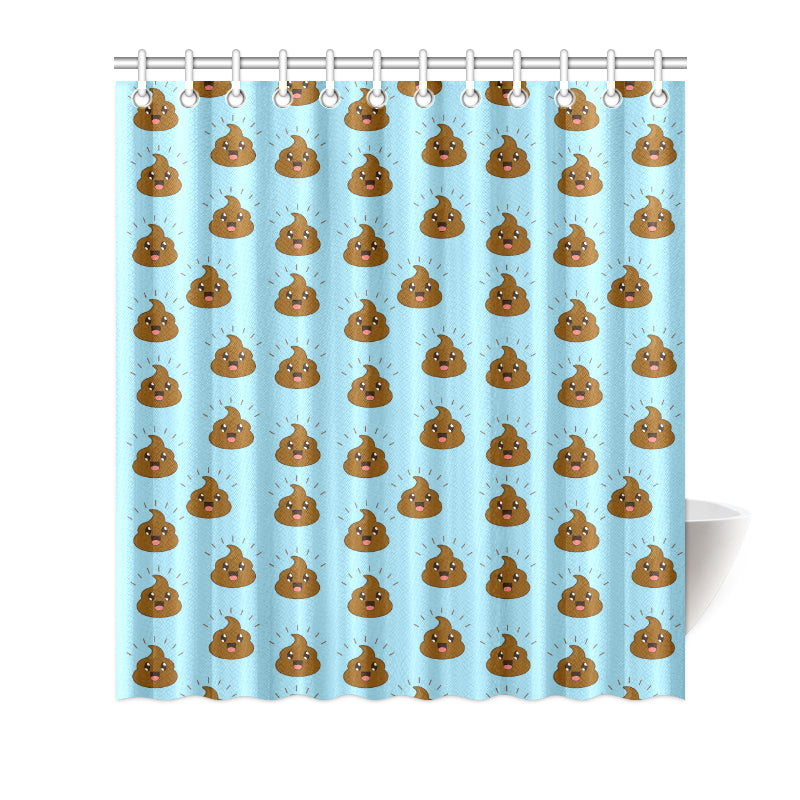 Poop Emoji Pattern Print Design A03 Shower Curtain